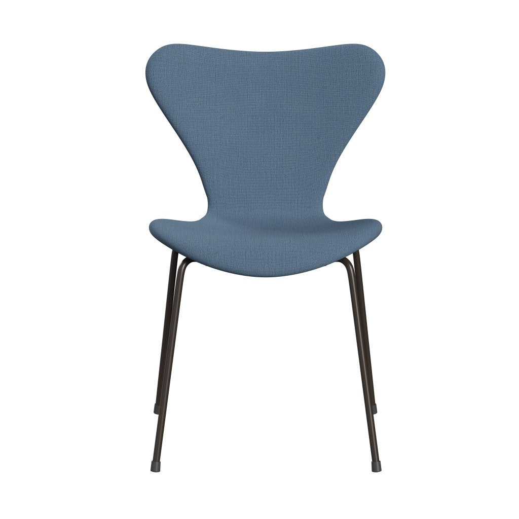 Fritz Hansen 3107 sedia piena tappezzeria, bronzo marrone/cristiano blu chiaro