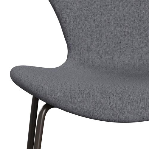 Fritz Hansen 3107 sedia piena tappezzeria, bronzo marrone/cristiano grigio chiaro