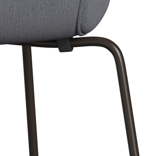 Fritz Hansen 3107 sedia piena tappezzeria, bronzo marrone/cristiano grigio chiaro