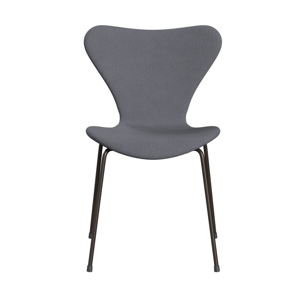 Fritz Hansen 3107 sedia piena tappezzeria, bronzo marrone/cristiano grigio chiaro