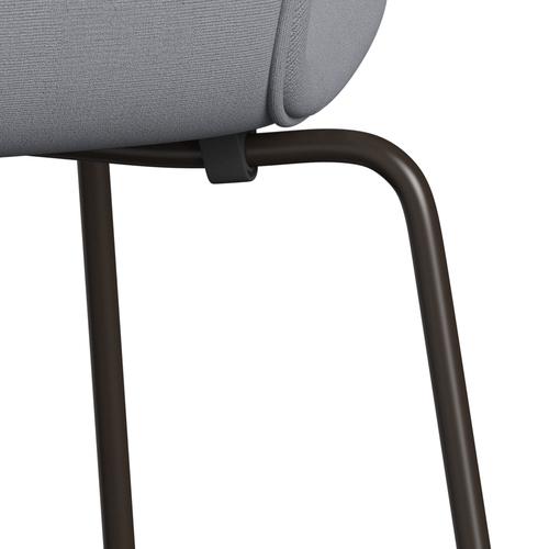 Fritz Hansen 3107 sedia piena tappezzeria, bronzo marrone/Christianshavn grigio chiaro uni