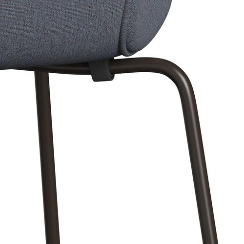 Fritz Hansen 3107 stoel Volledige bekleding, bruin brons/Christianshavn Orange/Blue