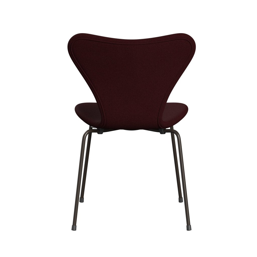 Fritz Hansen 3107 chaise complète complète, bronze brun / christianshavn rouge