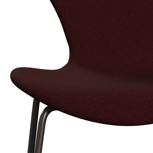 Fritz Hansen 3107 Stuhl Vollpolsterung, Braun Bronze/Christianshavn Rot