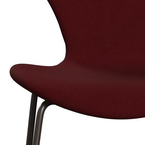 Fritz Hansen 3107 Stuhl Vollpolsterung, Braun Bronze/Christianshavn Rot Uni