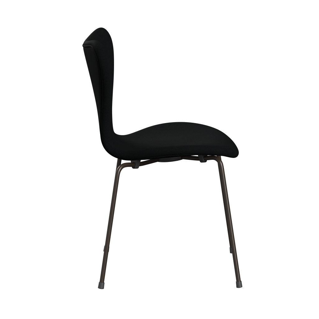 Fritz Hansen 3107 stol fuld polstring, brun bronze/Christianshavn sort uni