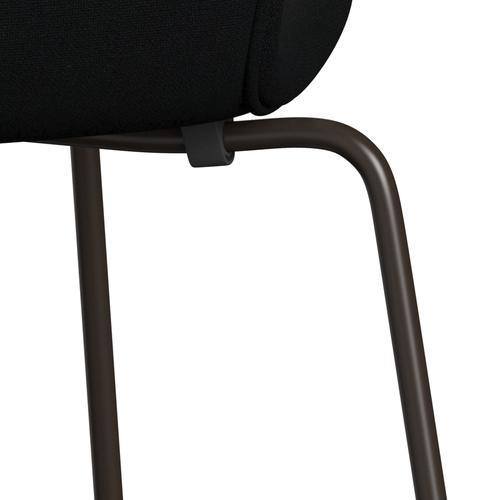 Fritz Hansen 3107 stoel Volledige bekleding, bruine bronzen/Christianshavn Black Uni