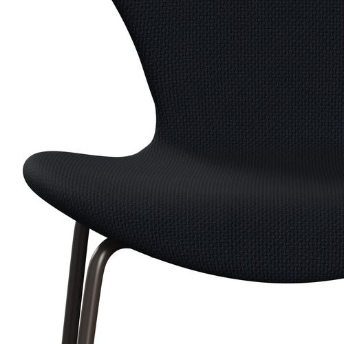 Fritz Hansen 3107 chaise complète complète, bronze brun / diablo bleu foncé