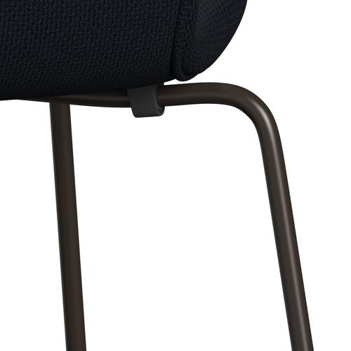 Fritz Hansen 3107 Silla tapicería completa, bronce marrón/Diablo azul oscuro