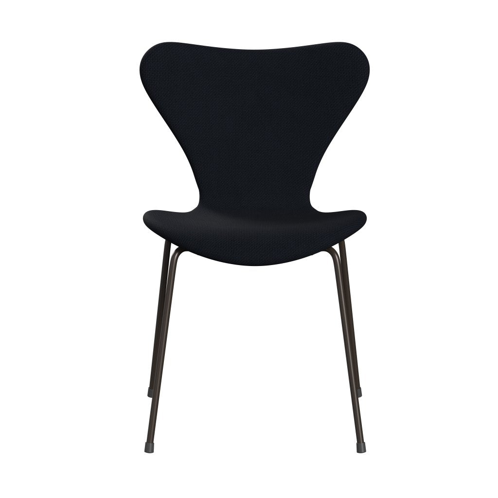 Fritz Hansen 3107 chaise complète complète, bronze brun / diablo bleu foncé