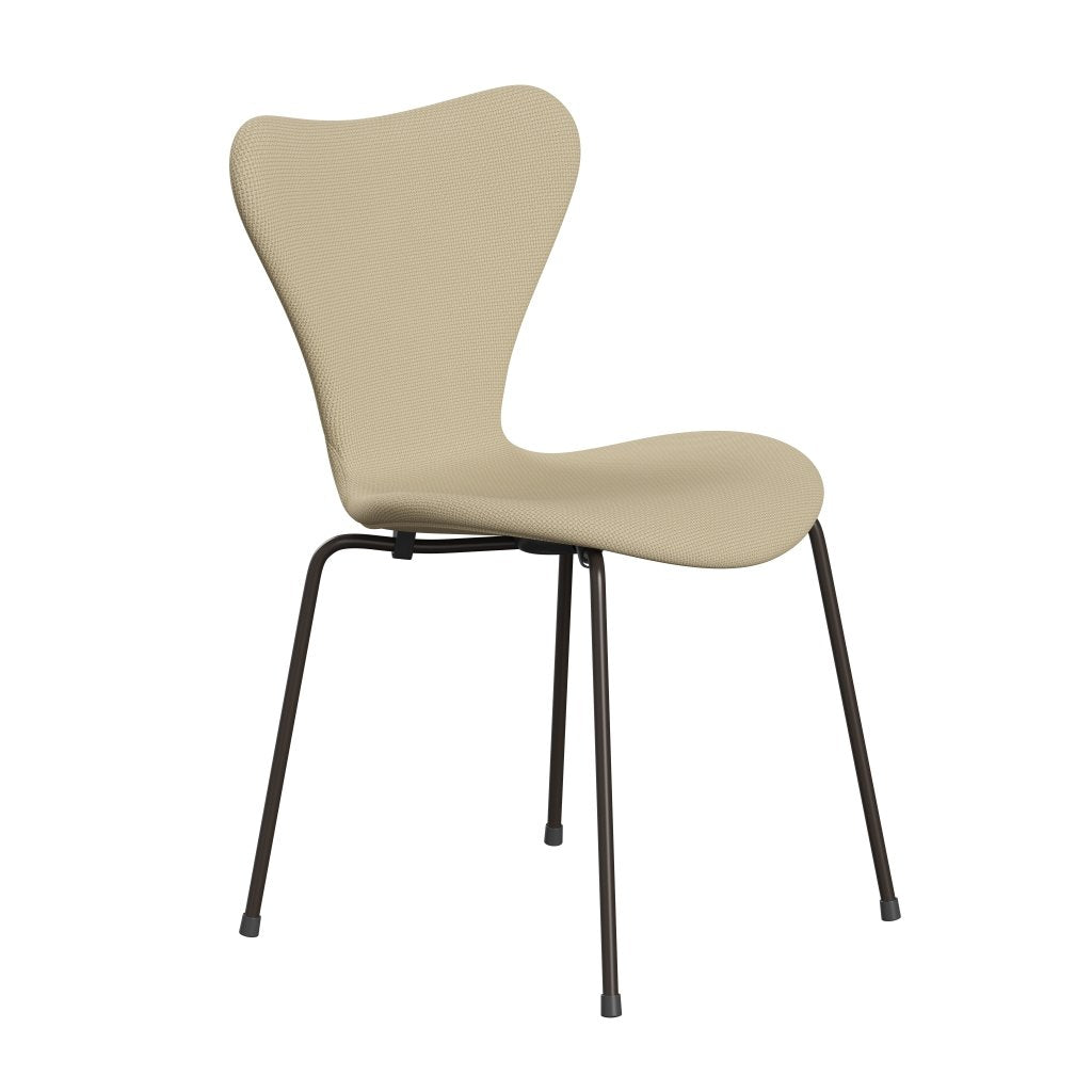 Fritz Hansen 3107 Stuhl Vollpolsterung, Braun Bronze/Diablo Elfenbein