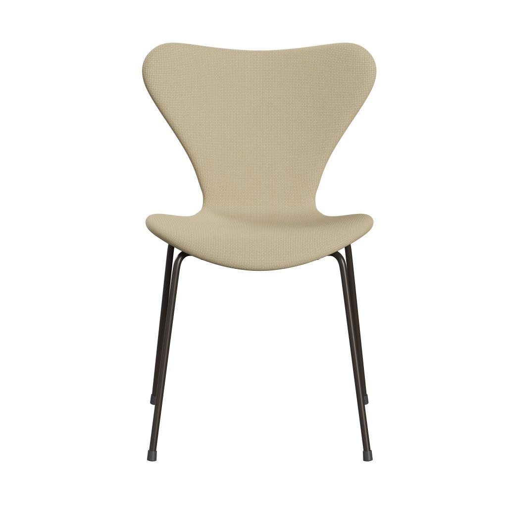 Fritz Hansen 3107 sedia piena rivestimento, bronzo marrone/avorio diablo