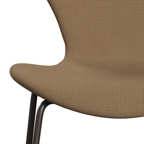 Fritz Hansen 3107 chaise pleine d'ameublement, bronze brun / sable en or diablo