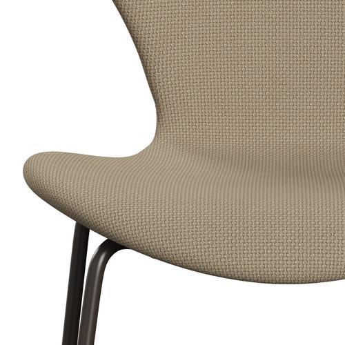 Fritz Hansen 3107 Stuhl Vollpolsterung, Braun Bronze/Diablo Hessisch