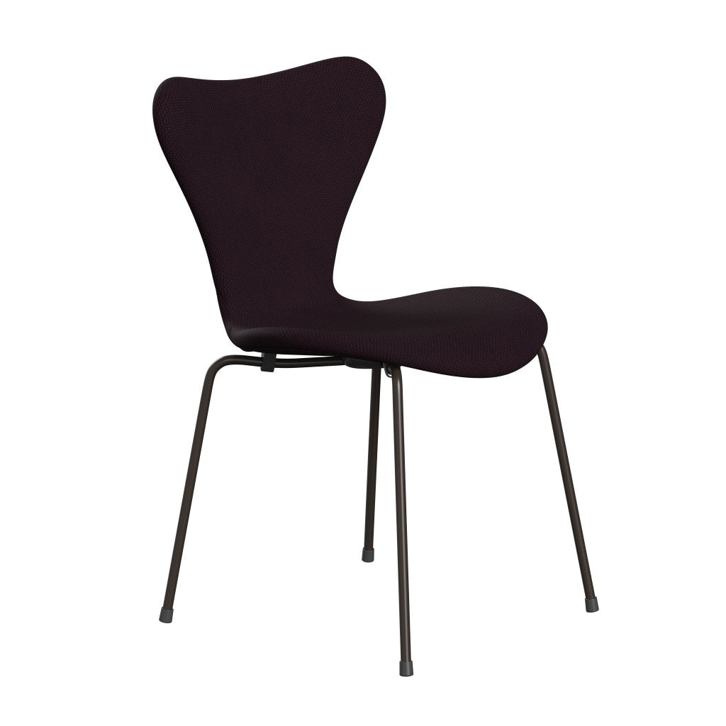 Fritz Hansen 3107 chaise complète complète, bronze brun / prune diablo