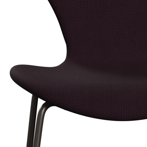 Fritz Hansen 3107 chaise complète complète, bronze brun / prune diablo