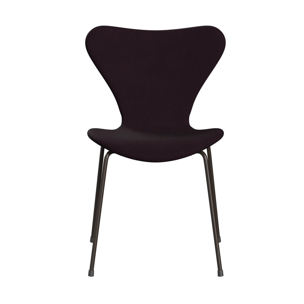 Fritz Hansen 3107 chaise complète complète, bronze brun / prune diablo