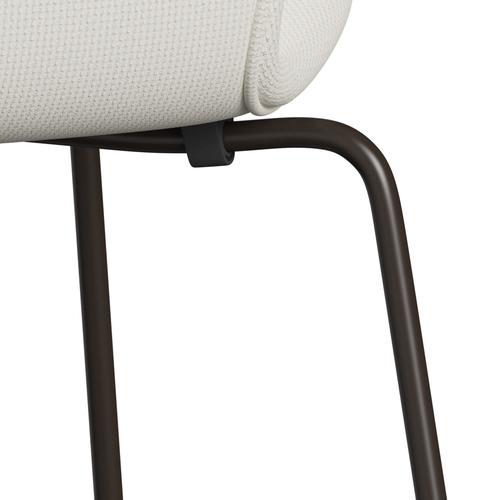 Fritz Hansen 3107 sedia piena rivestimento, bronzo marrone/neve di diablo