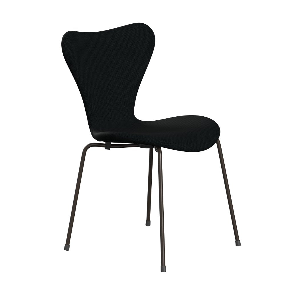 Fritz Hansen 3107 sedia piena rivestimento, bronzo marrone/nero diablo