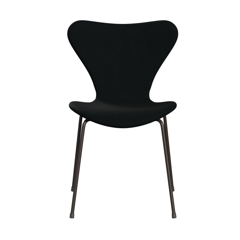 Fritz Hansen 3107 stol fuld polstring, brun bronze/diablo sort