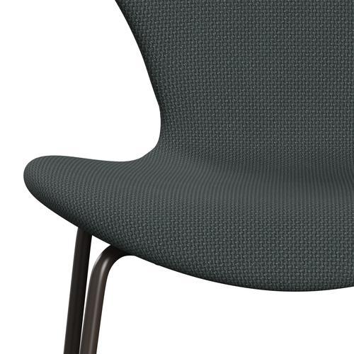 Fritz Hansen 3107 Silla tapicería completa, bronce marrón/gris de acero Diablo