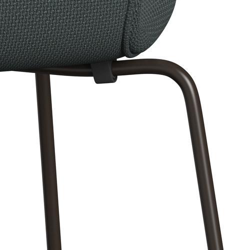 Fritz Hansen 3107 Silla tapicería completa, bronce marrón/gris de acero Diablo