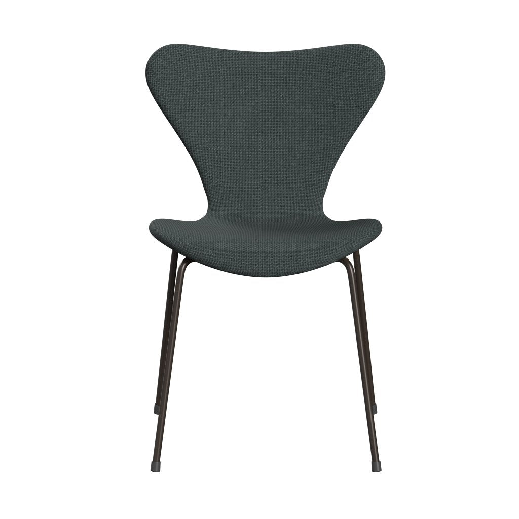 Fritz Hansen 3107 Silla tapicería completa, bronce marrón/gris de acero Diablo