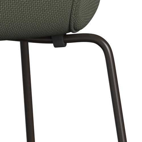 Fritz Hansen 3107 Stuhl Vollpolsterung, Braun Bronze/Diablo Warm Grey