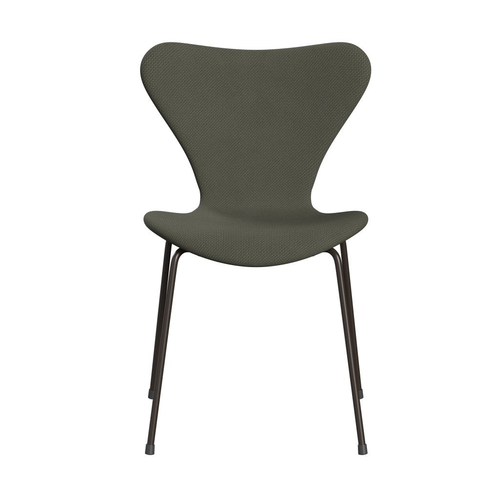 Fritz Hansen 3107 Silla tapicería completa, bronce marrón/diablo gris cálido