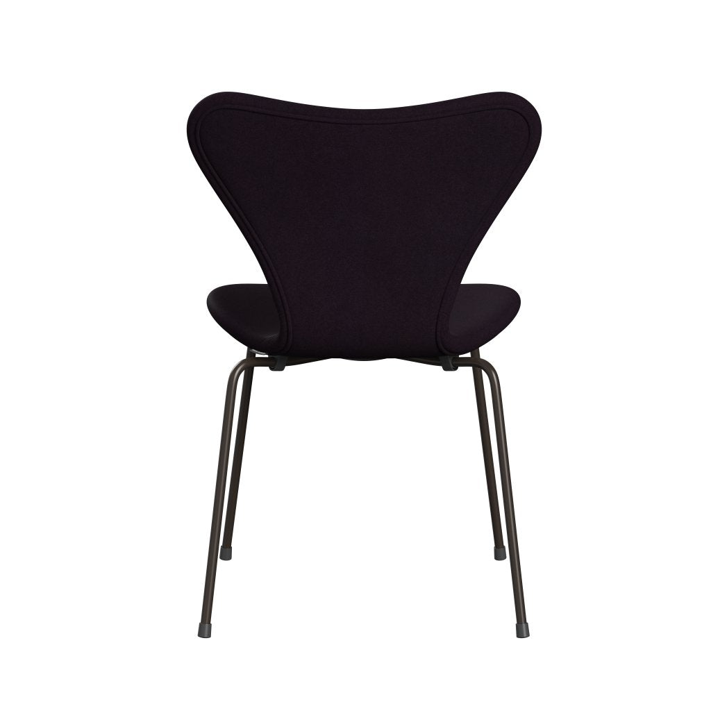 Fritz Hansen 3107 Stuhl Vollpolsterung, Braun Bronze/Divina Aubergine (Div376)