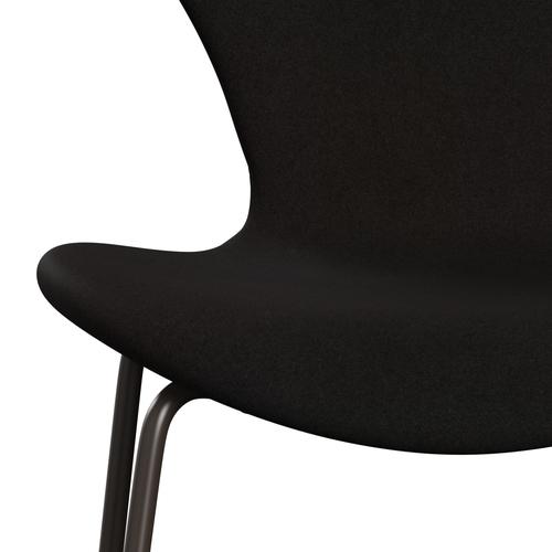 Fritz Hansen 3107 chaise complète complète, bronze marron / Divina brun foncé (div384)