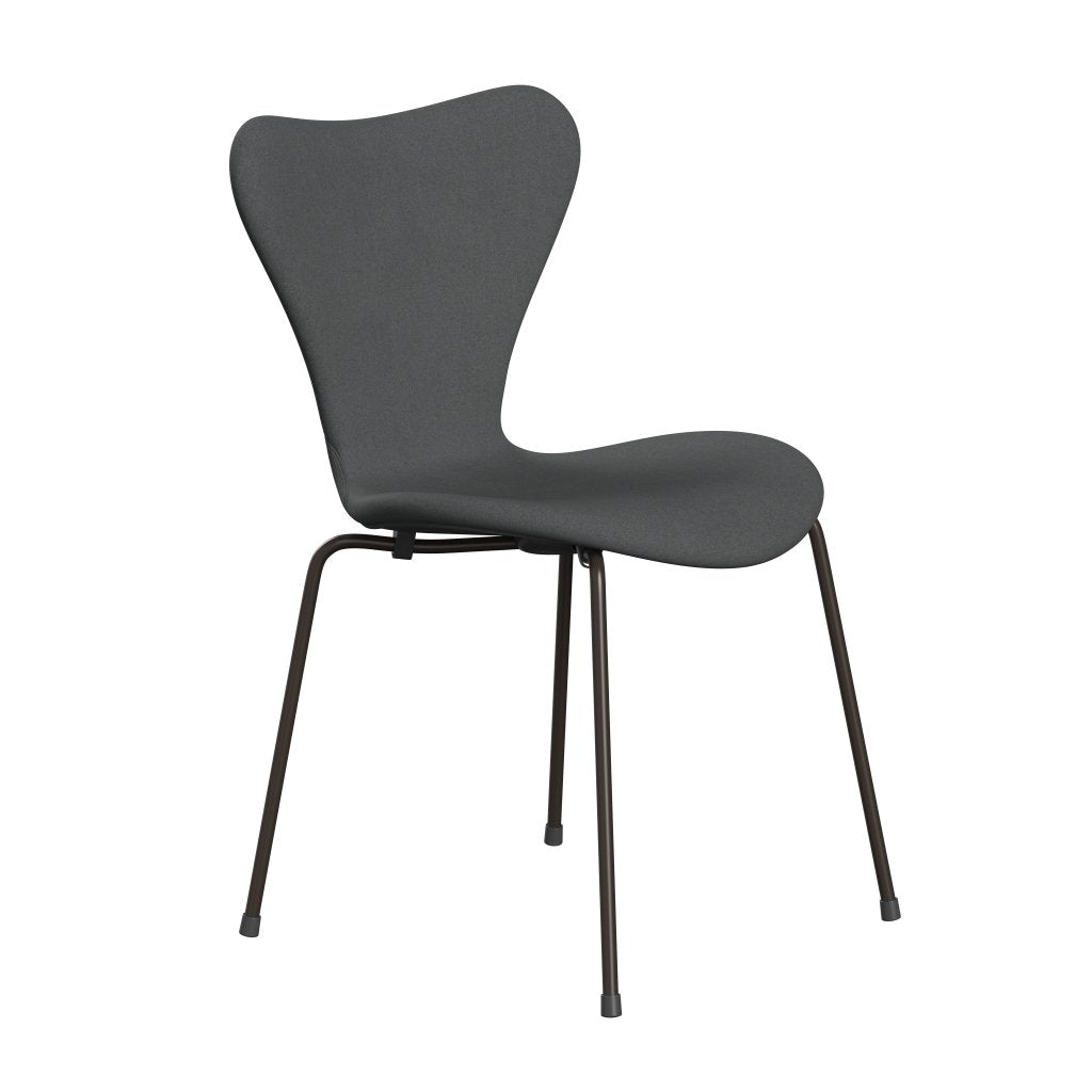 Fritz Hansen 3107 chaise complète complète, bronze brun / divina gris foncé