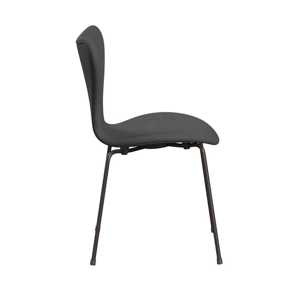 Fritz Hansen 3107 stoel Volledige bekleding, bruin brons/divina donkergrijs