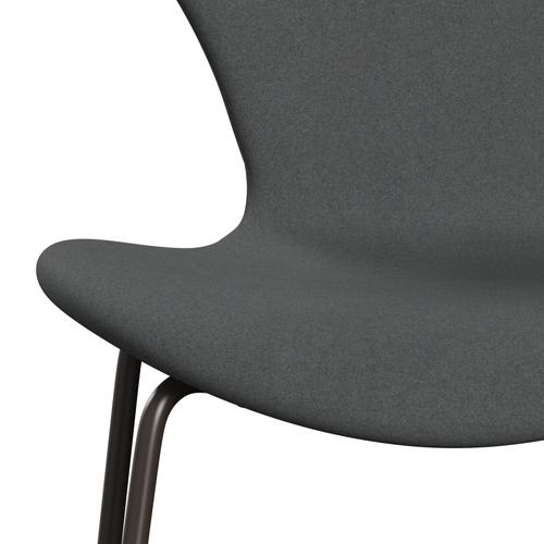 Fritz Hansen 3107 chaise complète complète, bronze brun / divina gris foncé