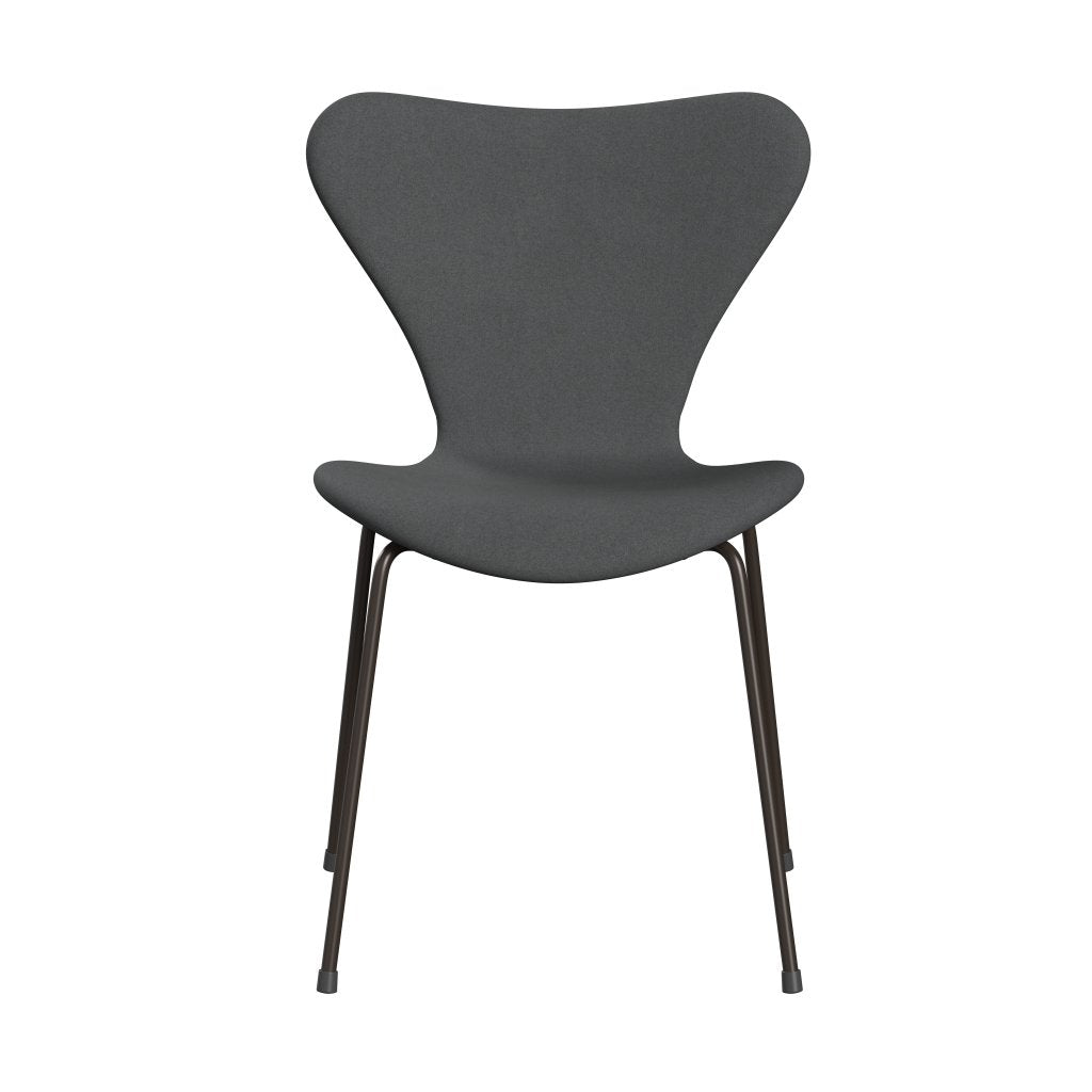 Fritz Hansen 3107 Silla tapicería completa, bronce marrón/Divina gris oscuro