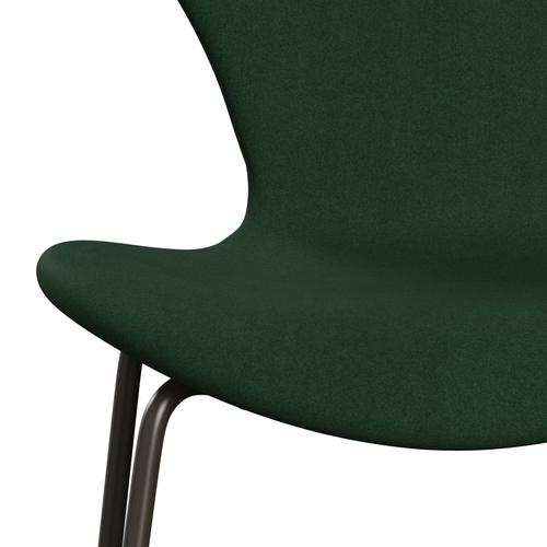 弗里茨·汉森（Fritz Hansen）3107椅子全室内装饰，棕色青铜/Divina Dark Green（Div876）