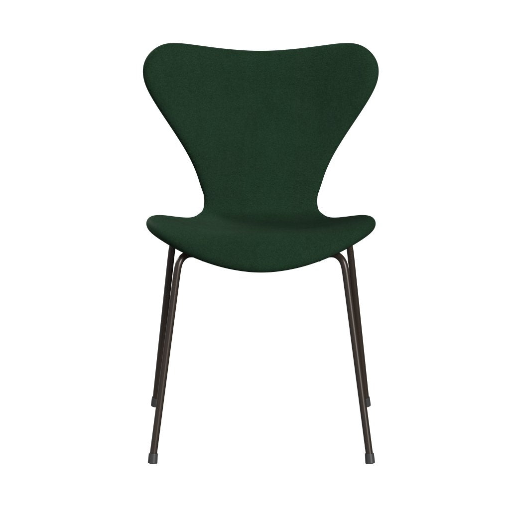 Fritz Hansen 3107 sedia piena tappezzeria, bronzo marrone/divina verde scuro (Div876)