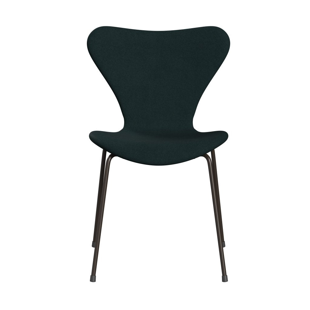 Fritz Hansen 3107 sedia piena tappezzeria, bronzo marrone/divina verde scuro (Div886)