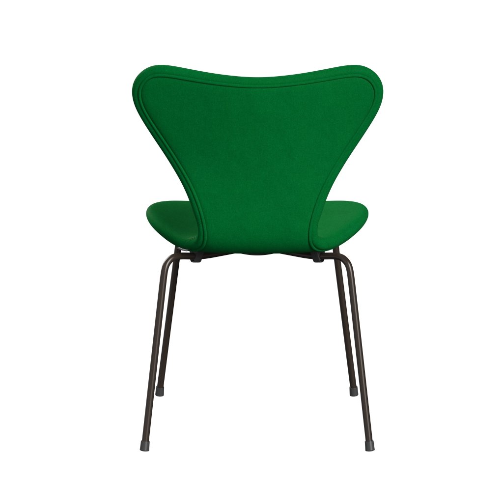 Fritz Hansen 3107 chaise complète complète, bronze brun / Green d'herbe