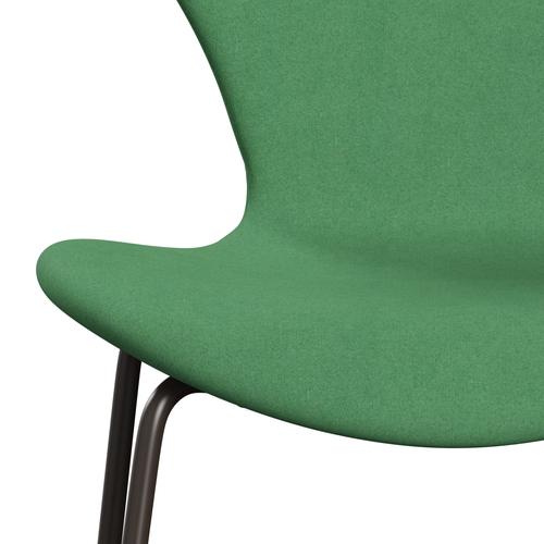 Fritz Hansen 3107 chaise complète complète, bronze brun / Green Divina