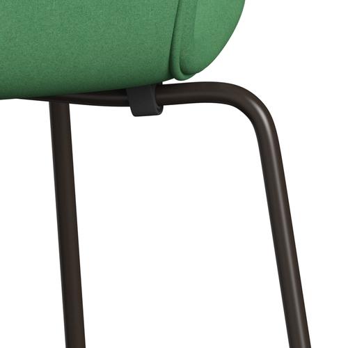 Fritz Hansen 3107 chaise complète complète, bronze brun / Green Divina