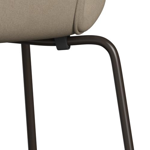 Fritz Hansen 3107 stol fuld polstring, brun bronze/divina lys beige