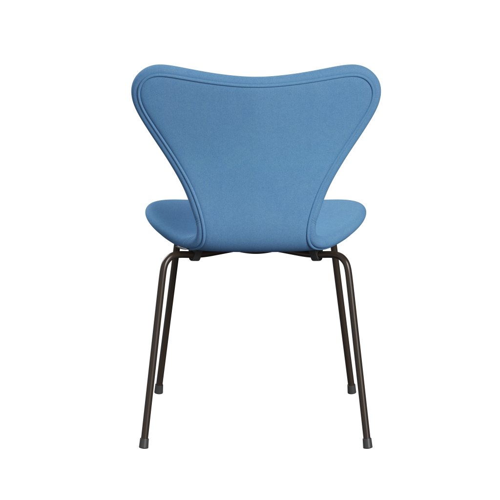 Fritz Hansen 3107 Stuhl Vollpolsterung, Braun Bronze/Divina Hellblau (Div712)