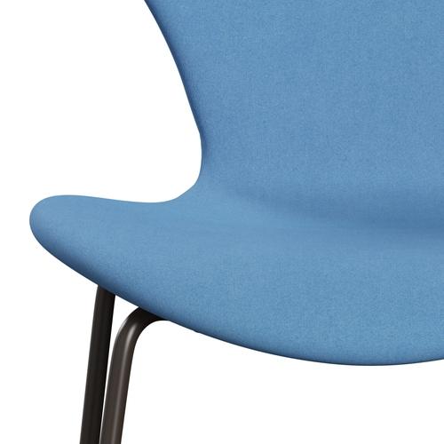 Fritz Hansen 3107 stoel Volledige bekleding, bruin brons/divina lichtblauw (div712)