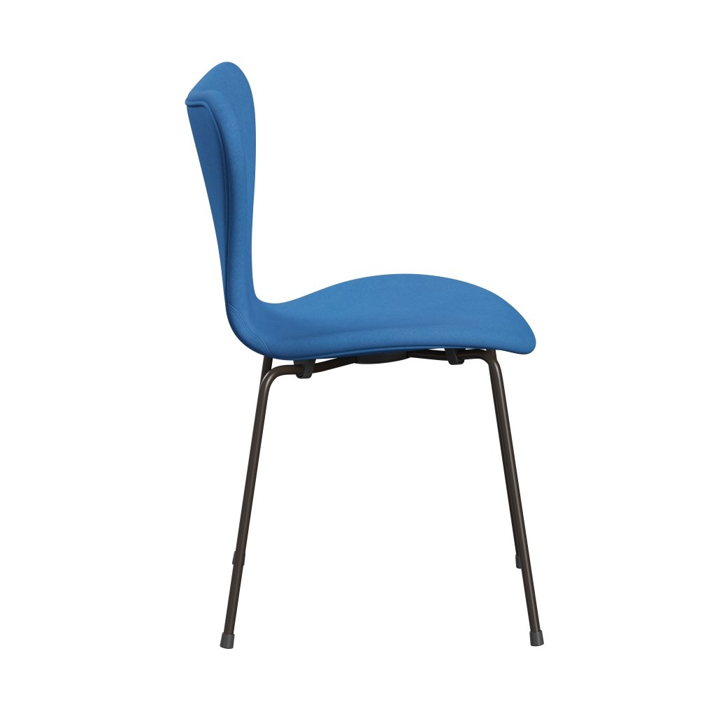 Fritz Hansen 3107 Chair Full Upholstery, Brown Bronze/Divina Light Blue (Div742)