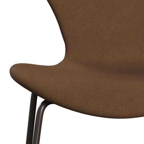 Fritz Hansen 3107 stoel Volledige bekleding, bruin brons/divina lichtbruin