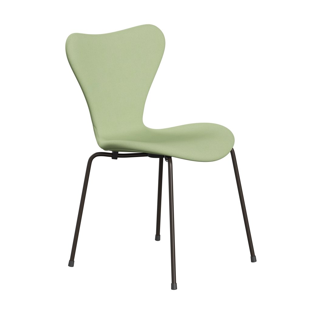 Fritz Hansen 3107 stol full møbeltrekk, brun bronse/divina lys gul