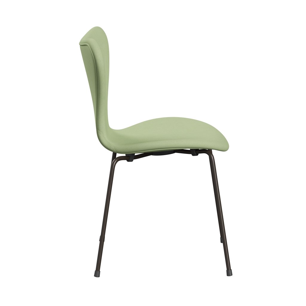 Fritz Hansen 3107 chaise complète complète, bronze brun / divina jaune clair