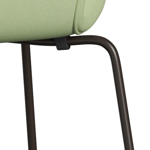 Fritz Hansen 3107 sedia piena rivestimento, bronzo marrone/divina giallo chiaro