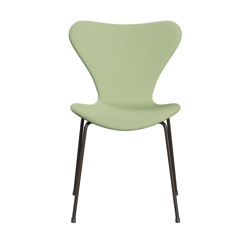 Fritz Hansen 3107 sedia piena rivestimento, bronzo marrone/divina giallo chiaro